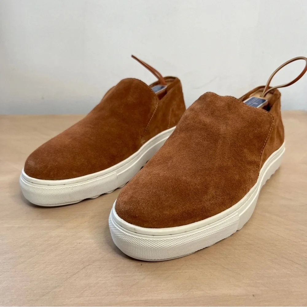 J/Slides Perrie Sneaker Brown Suede Leather Casual Shoe Women's Size 8